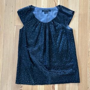 Cynthia Steffe NWOT blouse sz 4 black laser cut leopard print never worn VINTAGE